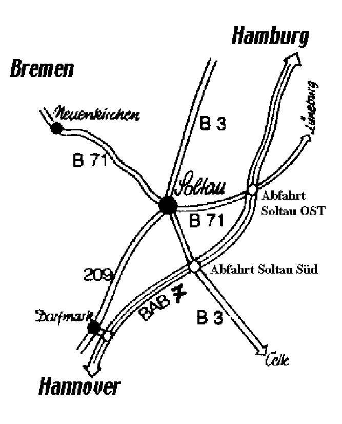Übersichtskarte Soltaus Umgebung für Anfahrt